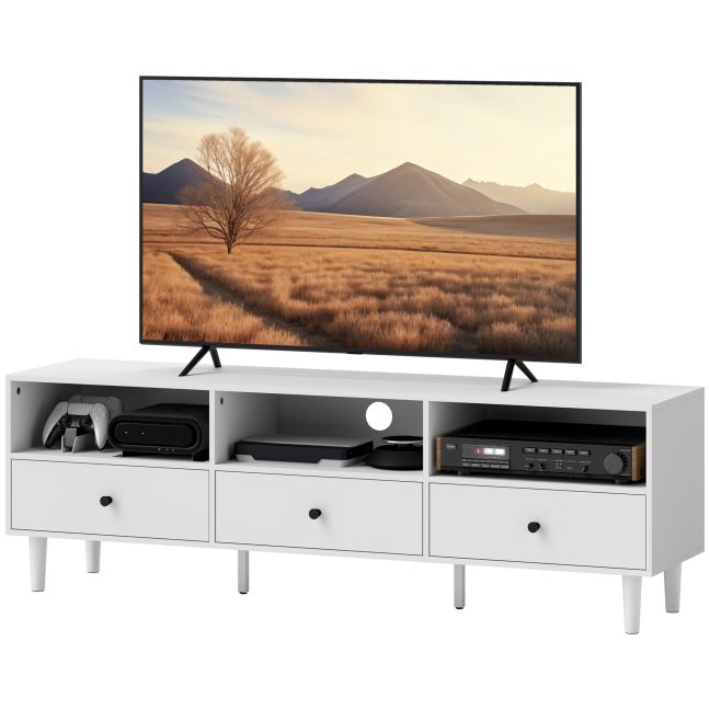 TV alus sahtlitega 140x34x45 cm Valge