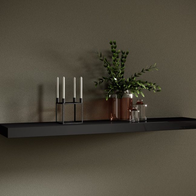 Rippuv raamaturiiul ANDREA 120x5x26 Must