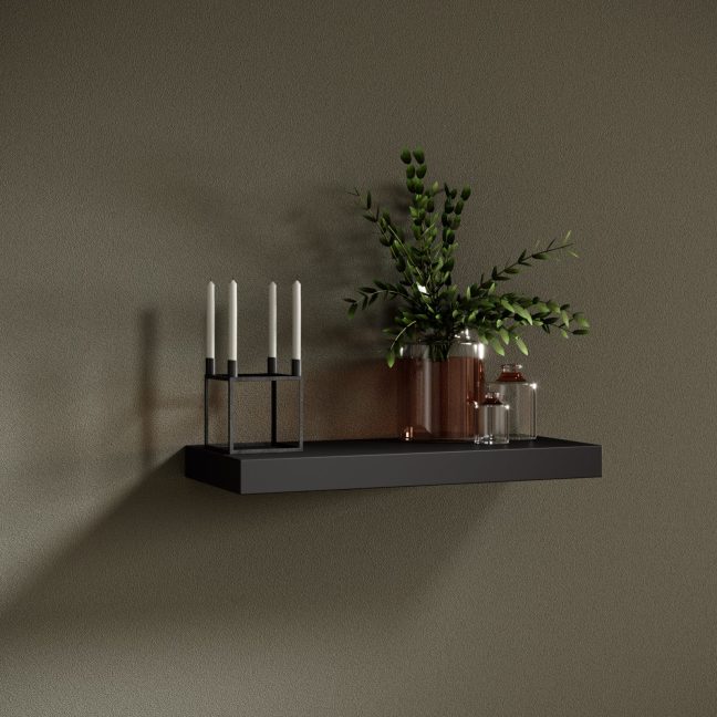 Rippuv raamaturiiul ANDREA 60x5x26 Must