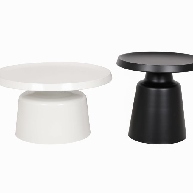 Kohvilauad Modig 49x49x44.5 cm Valge Must