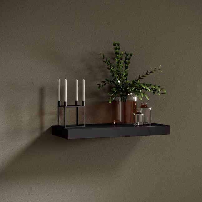 Rippuv raamaturiiul ANDREA 60x5x26 Must