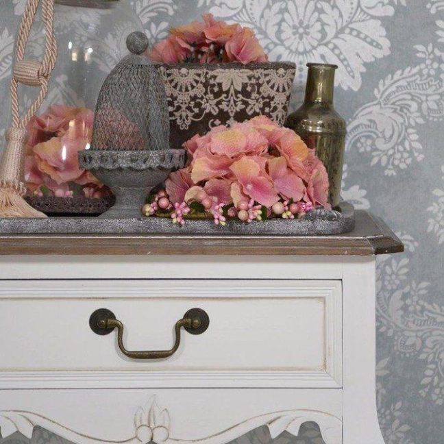 Konsoollaud Rimini White Valge Pruun