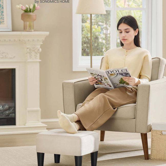 Taburet 40x32x26 cm valge must