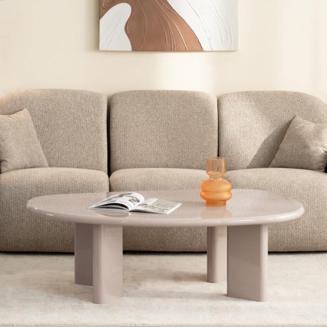 Madal kohvilaud NADIN 42x130x80 cm Nude