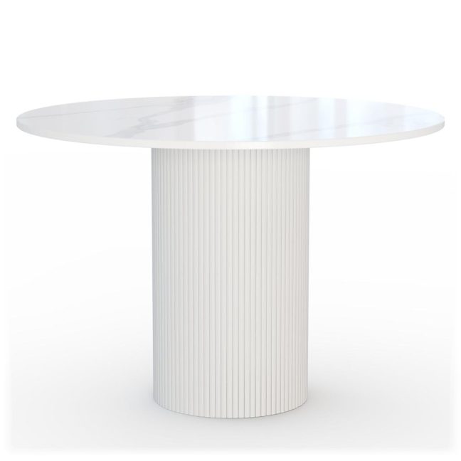 Ümar söögilaud MALENA 110x110x75 cm Off White