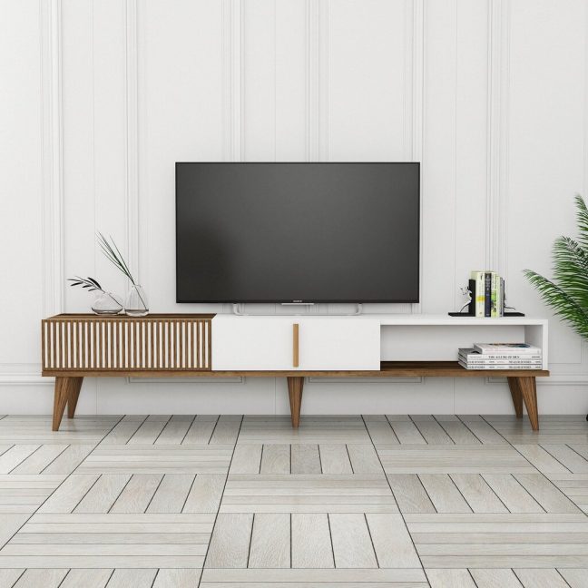 TV alus Asir 180x40x35 pruun valge