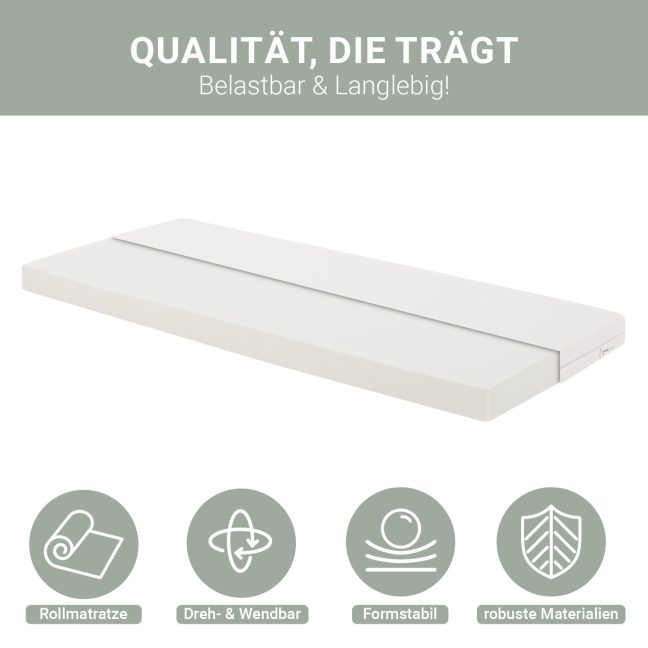 Madrats 80 x 200 x 10 cm Valge