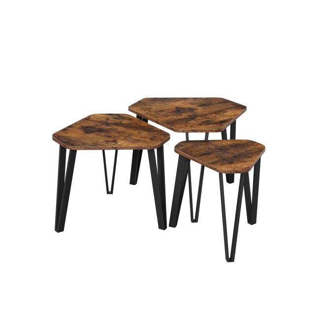 Diivanilauad 3tk 58.5x58.5x45.4cm pruun/must