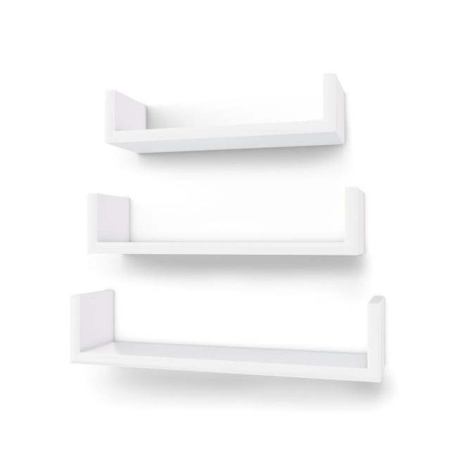 Seinariiulid 3tk 40x10x9cm valge