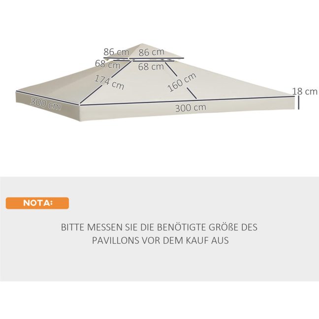 Paviljoni asenduskatus 3x3 m beež