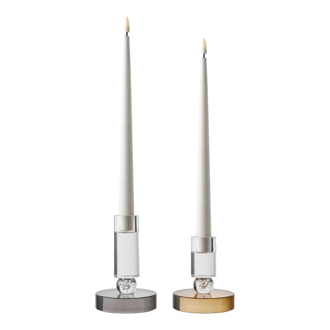 Küünlaalus 8.5x10 cm pruun valge klaas