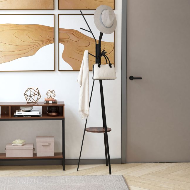 Riidenagi jalaga 45x45x180 cm must pruun