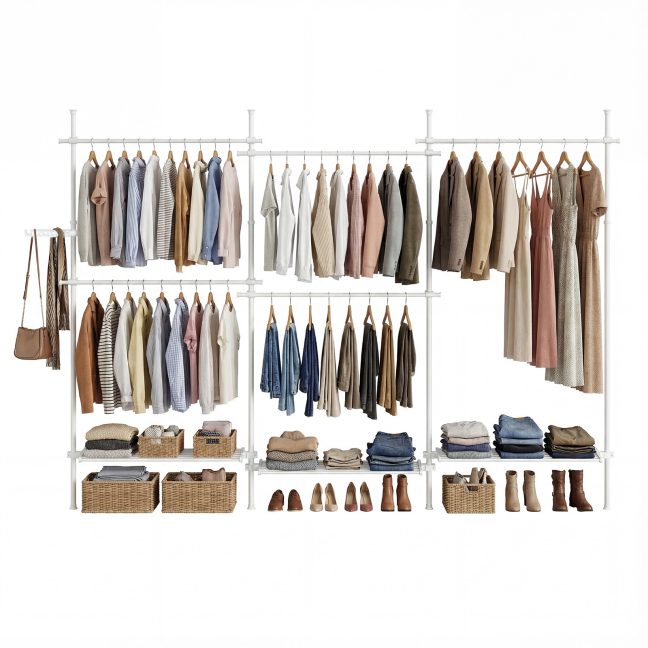 Garderoobi sisu 33.5x240x208 cm Valge Teras