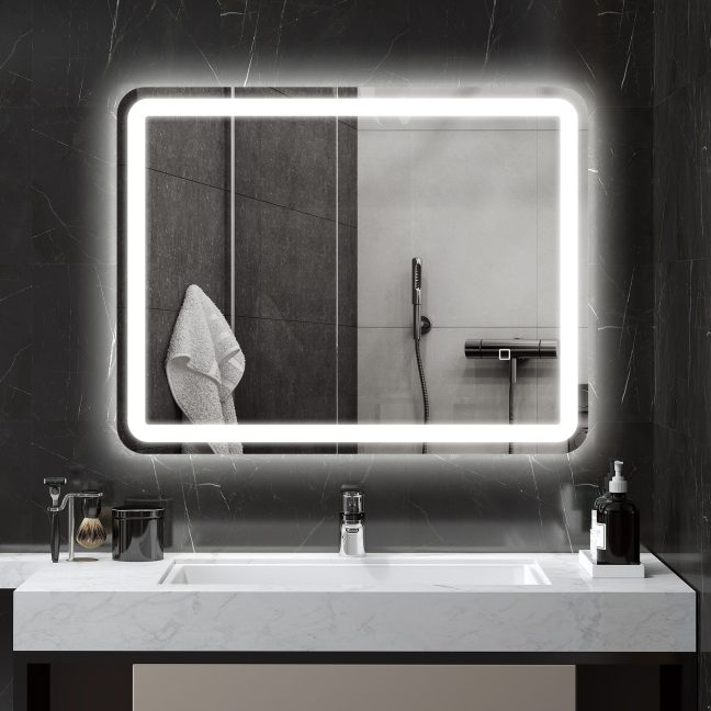 Vannitoapeegel led 70x90 cm Hõbedane