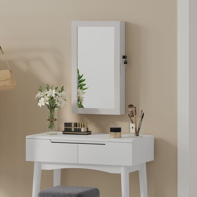 Peegliga ehtekapp 67x37x10.5 cm Valge