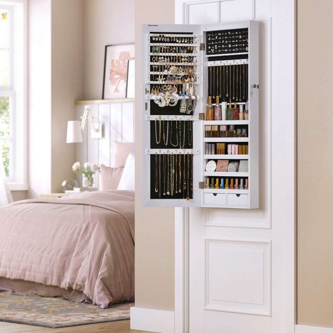 Ehetekapp peegliga 108x36.7x9.3 cm valge