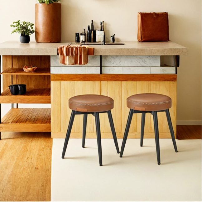 Pehme taburet 48x48x48.2 cm Karamellpruun