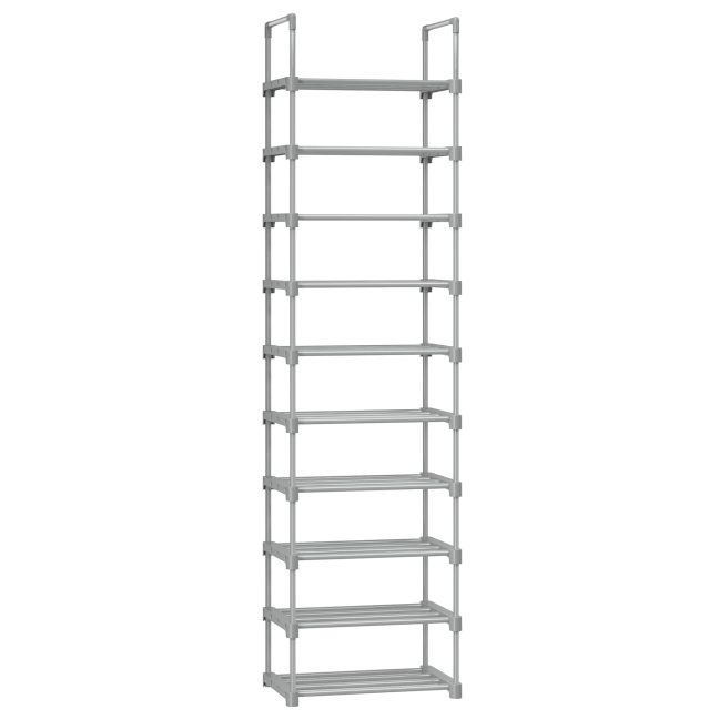 Kõrge hall jalatsiriiul 45x30x174 cm