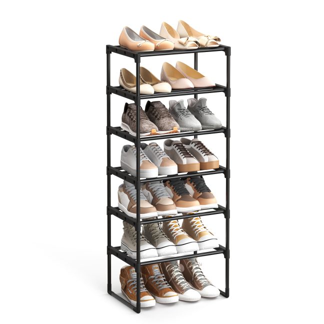 Kõrge jalatsiriiul must 45x30x106 cm