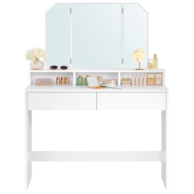 Tualettlaud 100x40x142 cm valge