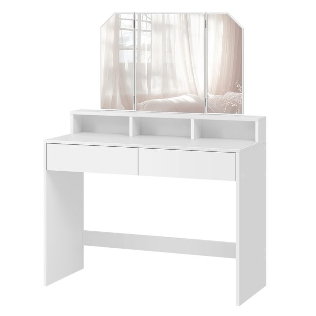 Meigilaud sahtlitega 40x100x140 cm Valge