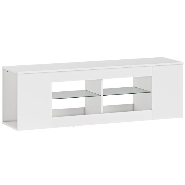 TV alus 140 cm valge ja klaas