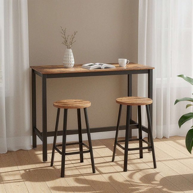 Baarilaud 120x60x90 cm pruun puit ja teras