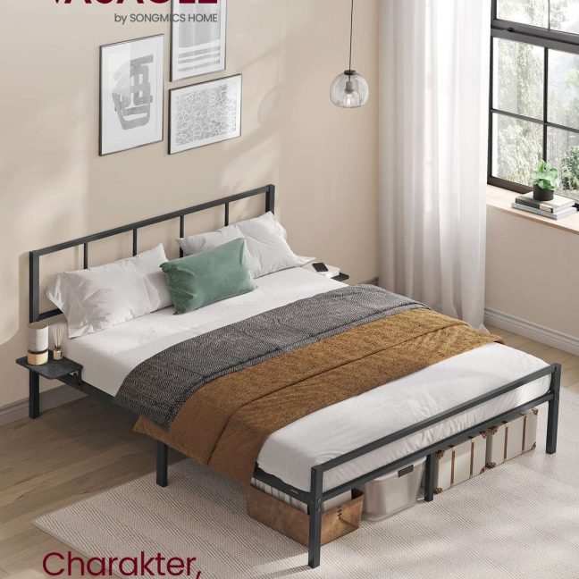 Voodiraam 140x200 cm must metall