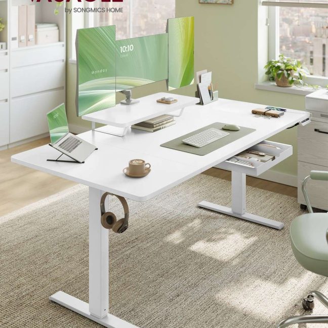 Elektriliselt reguleeritav laud 160x80x72-120 cm Valge