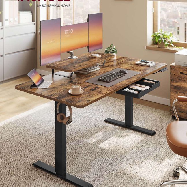 Elektriliselt reguleeritav laud 140x70x72-120 cm pruun