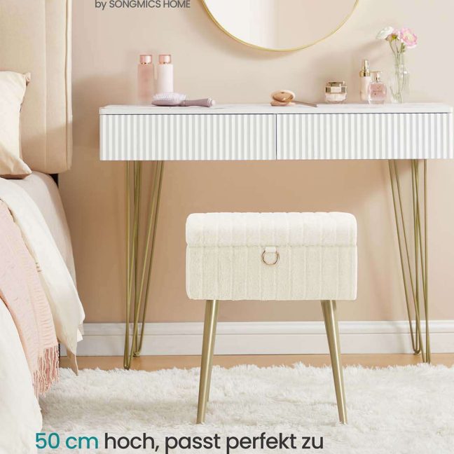 Taburet 30 x 40 x 50 cm Valge