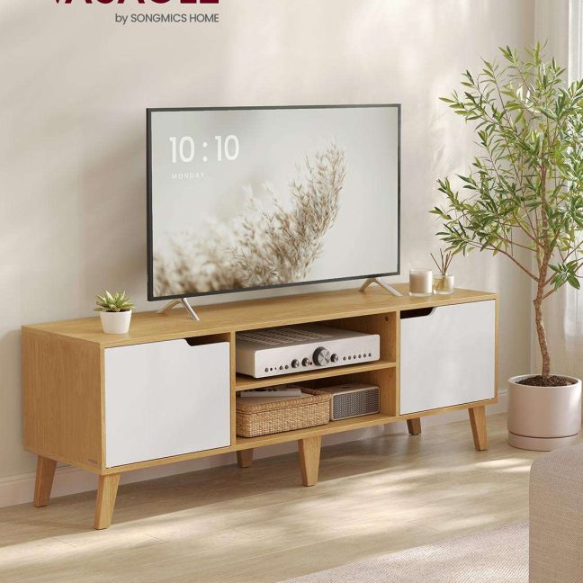 TV alus valge pruun 147x39x50 cm