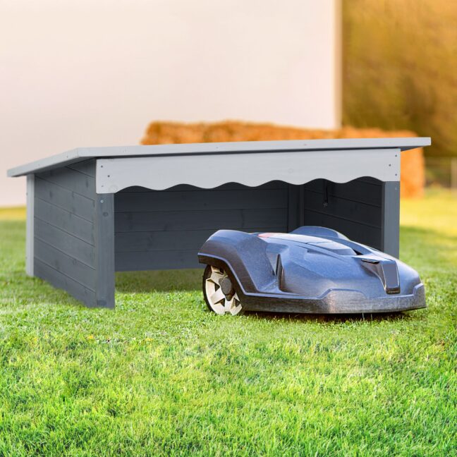 Robotniiduki varikatus puit 46x108x82 cm hall ja valge