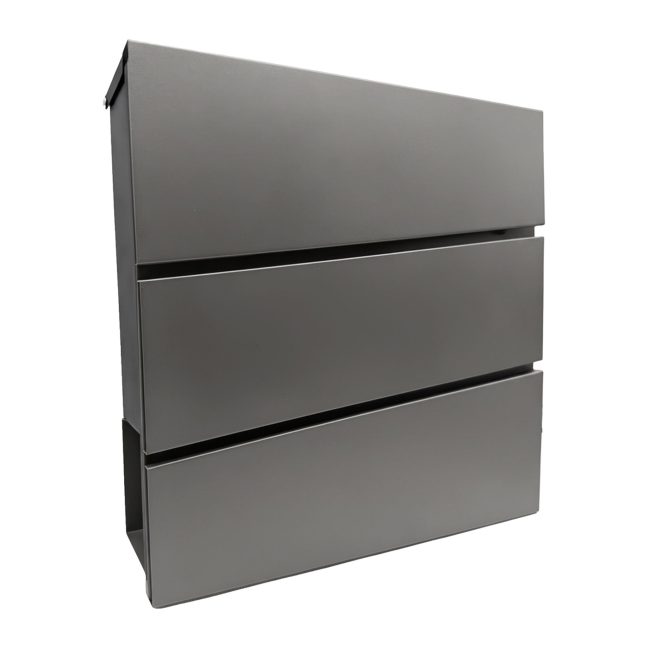 Postkast ajalehehoidjaga, 37.5x35.5x10.5 cm, antratsiit, teras