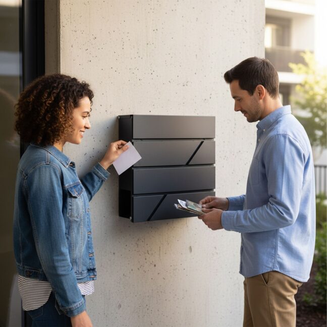 Postkast 37x37x11 cm Must Metall