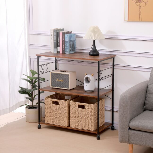 Köögikäru 87x80x40 cm Pruun Must Raud MDF