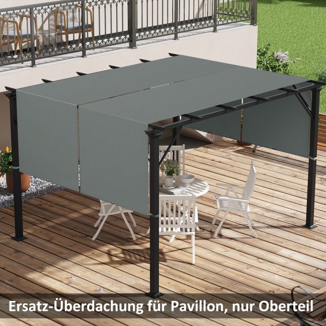 Asendusvari pergolale, 488x122 cm, tumehall, polüester
