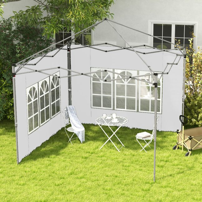 Paviljoni külgseinade komplekt, 295x195 cm, valge, veekindel