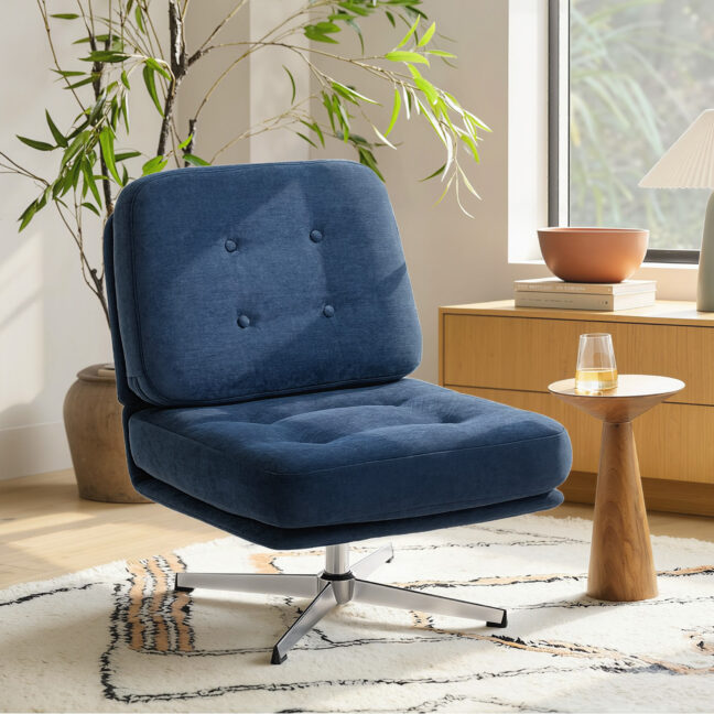 Tugitool, 70x87x84 cm, Sinine, Šenillpolster