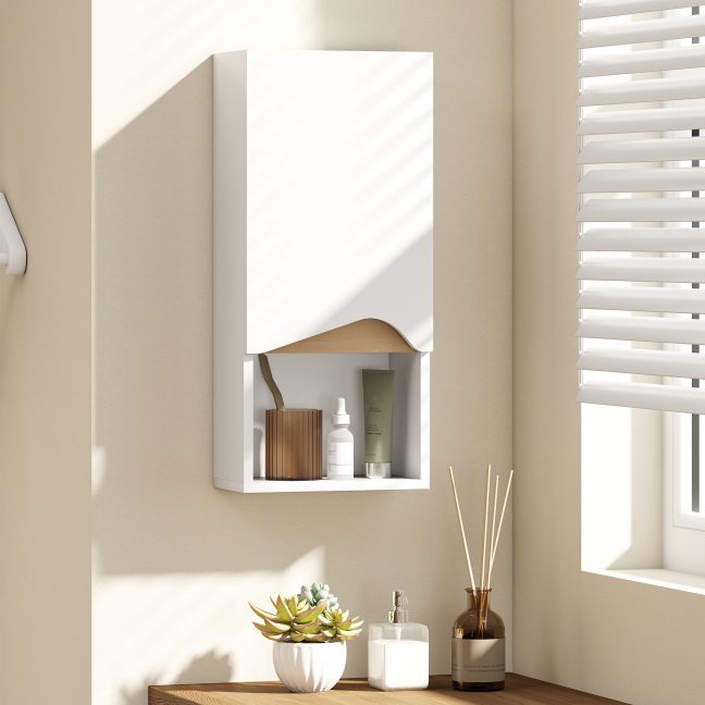 Vannitoa seinakapp, 30x17x67 cm, valge, panipaik