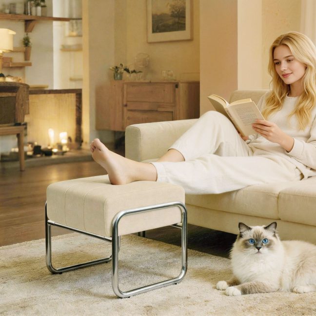 Jalapink, 52x42x42 cm, beež, šenillkangas