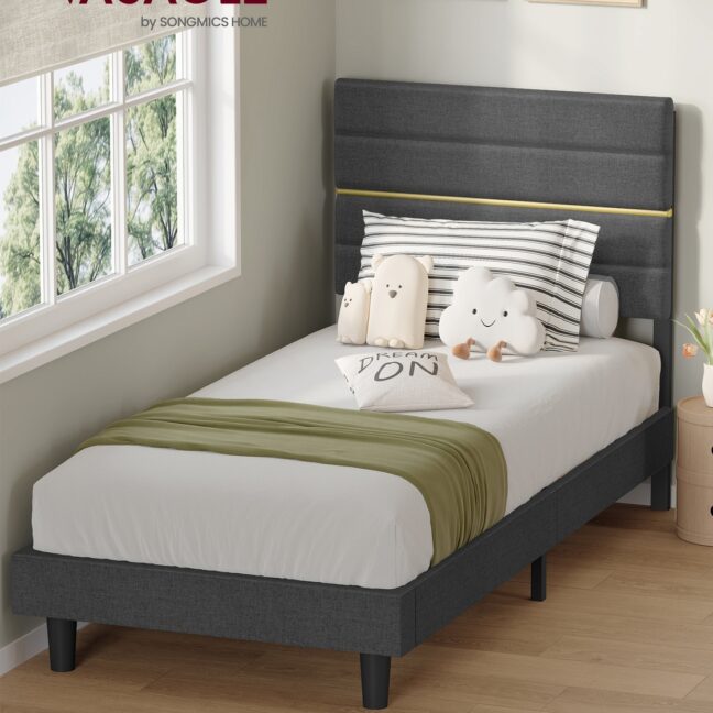 Voodi raam, 202x90x110 cm, hall, metall