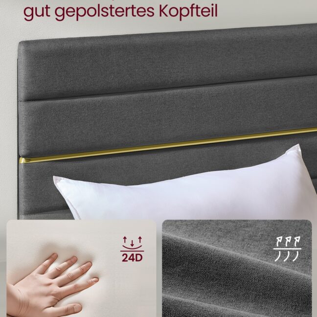 Voodi raam, 202x90x110 cm, hall, metall