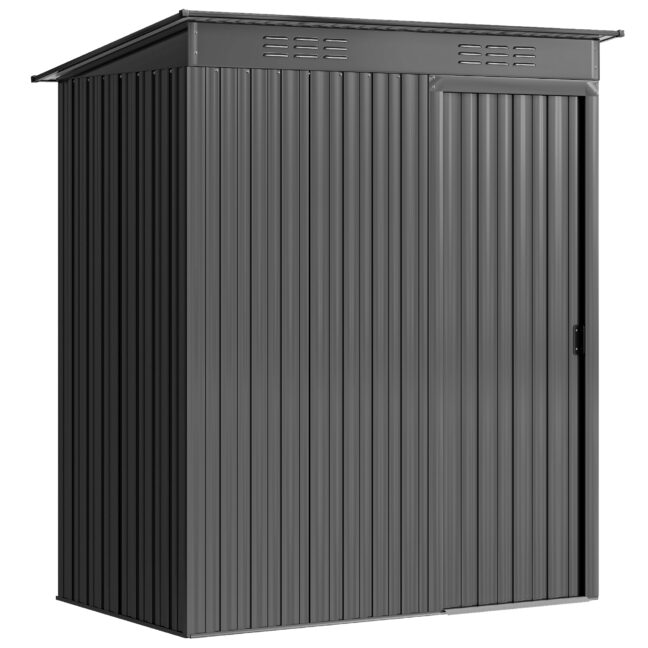 Metallist aiamaja, 159x106x181 cm, tumehall, teraskonstruktsioon