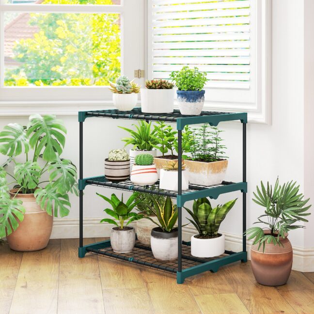 Taimede alus, 68x49x72 cm, tume roheline, teras