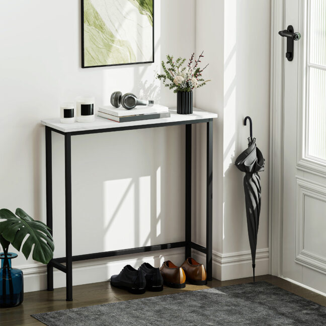 Konsollilaud, 75x24x76 cm, Must, reguleeritav