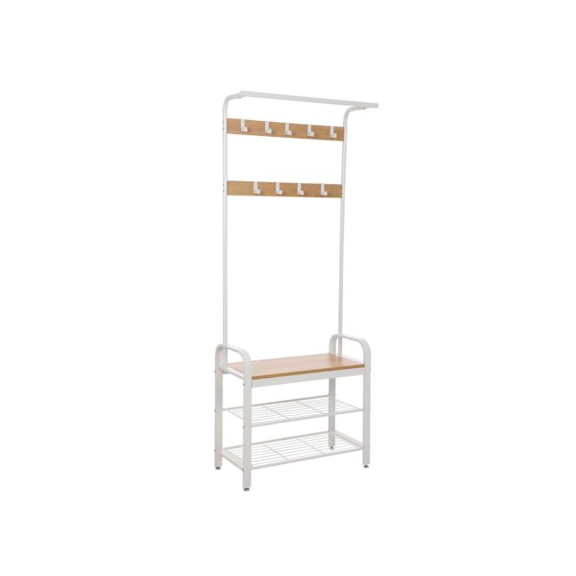 Riiulriidepuu 33.7x72x183 cm Kollane tamm Valge hoiustamine