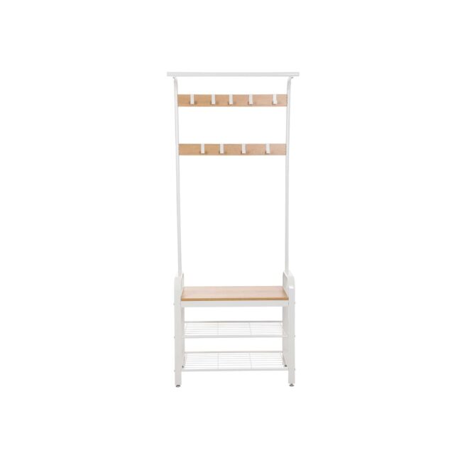 Riiulriidepuu 33.7x72x183 cm Kollane tamm Valge hoiustamine