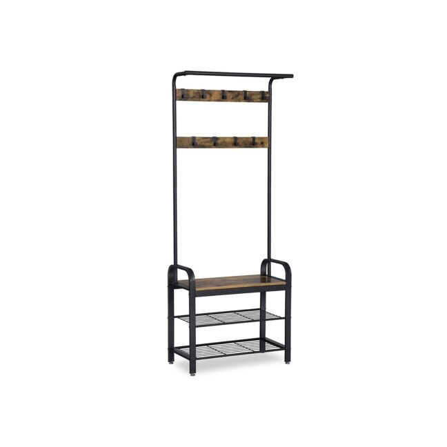 Riiulriidepuu 33.7x72x183 cm Pruun ja Must Ladustamine