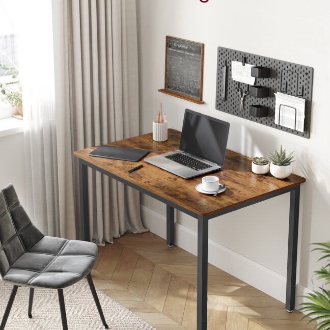 Söögilaud 70x110x77 cm Pruun ja must teras